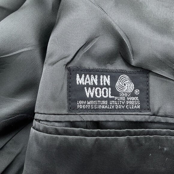 Stafford Executive Blazer Men 40 Black White Windowpane Plaid Hartmarx‎ Wool VTG - Picture 12 of 13